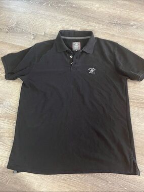 Beverly Hills Polo Club Black Men's Polo with Chest Emblem